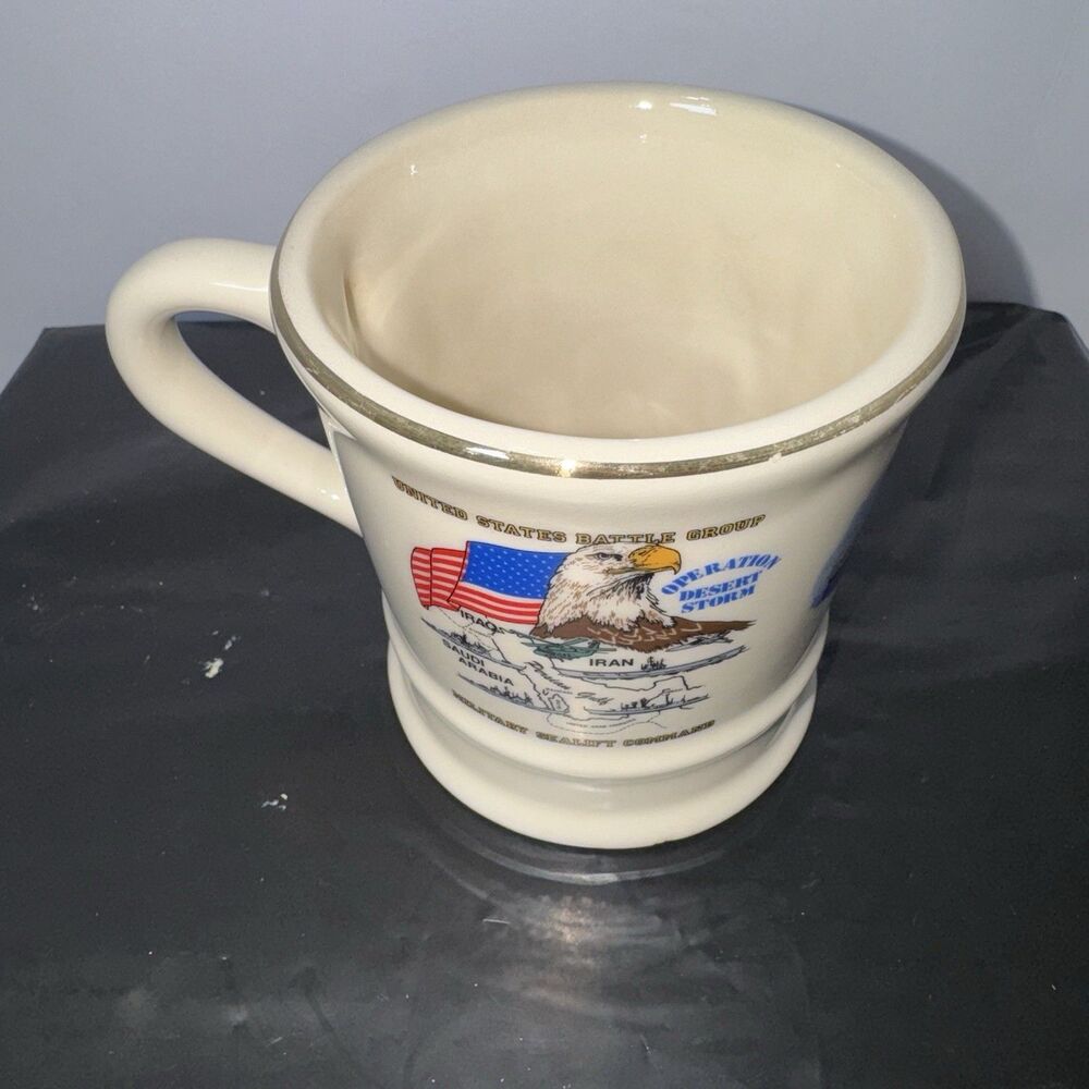 United States Navy Battle Group Saturn T-AFS 10 Coffee Mug Chipped Glued Bottom